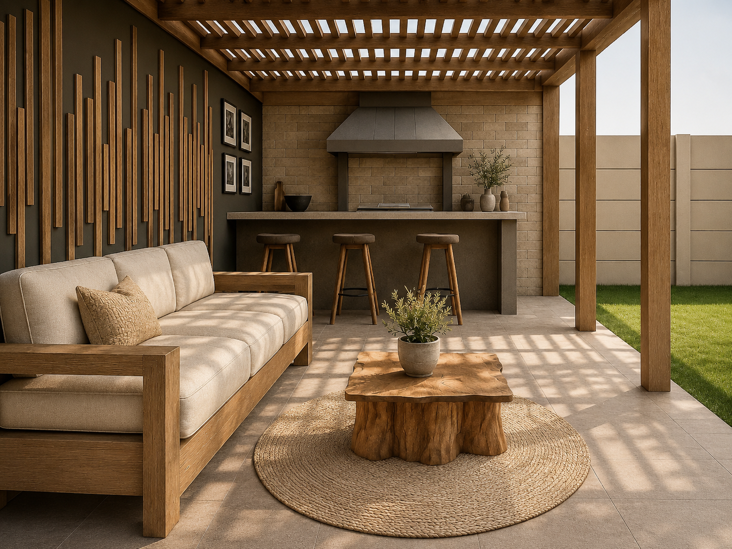 Terraza rediseñada con criterios de arquitectura, diseño interior y Feng Shui clásico